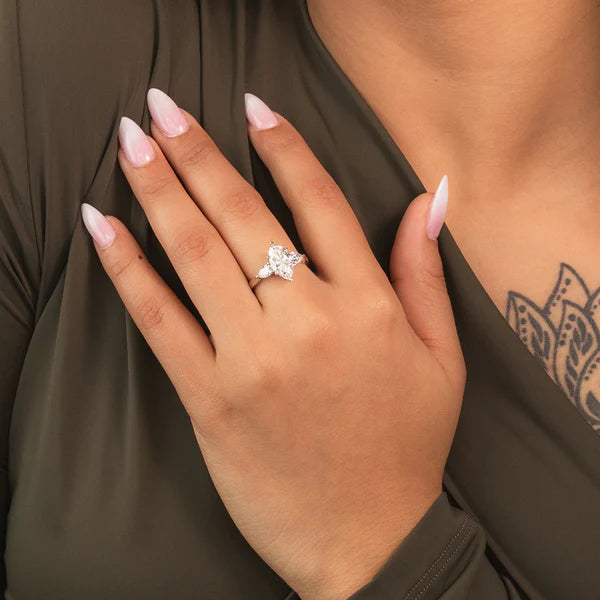 Marquise Dawn – 2.1ct Total Lab Diamond Ring in 14k White Gold | Spirit Line by Shxweli & Co.