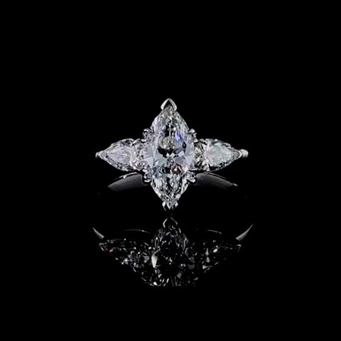 Marquise Dawn – 2.1ct Total Lab Diamond Ring in 14k White Gold | Spirit Line by Shxweli & Co.